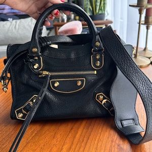 AUTHENTIC — Balenciaga Mini City Bag in Black